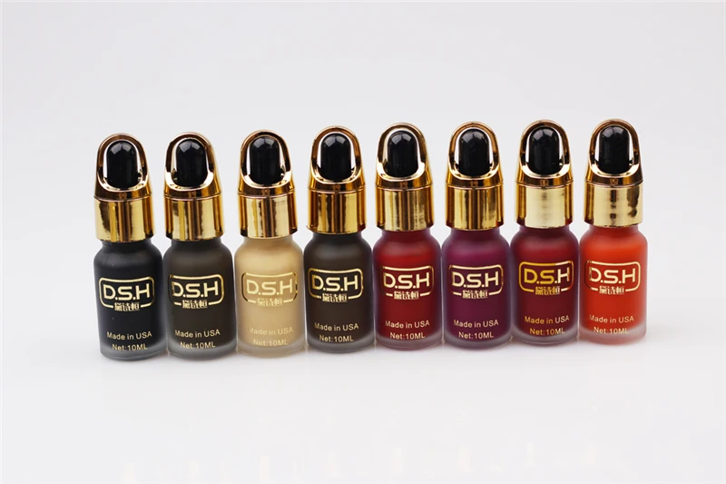 

DSH import tattoo ink permanent makeup microblading pigment paint for 3d eyebrow eyeliner lips 10ml/bottle