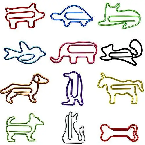 

10pcs/lot Multi style multi color animal shape paper clip Creative cute kitten metal shape paper clip stationery