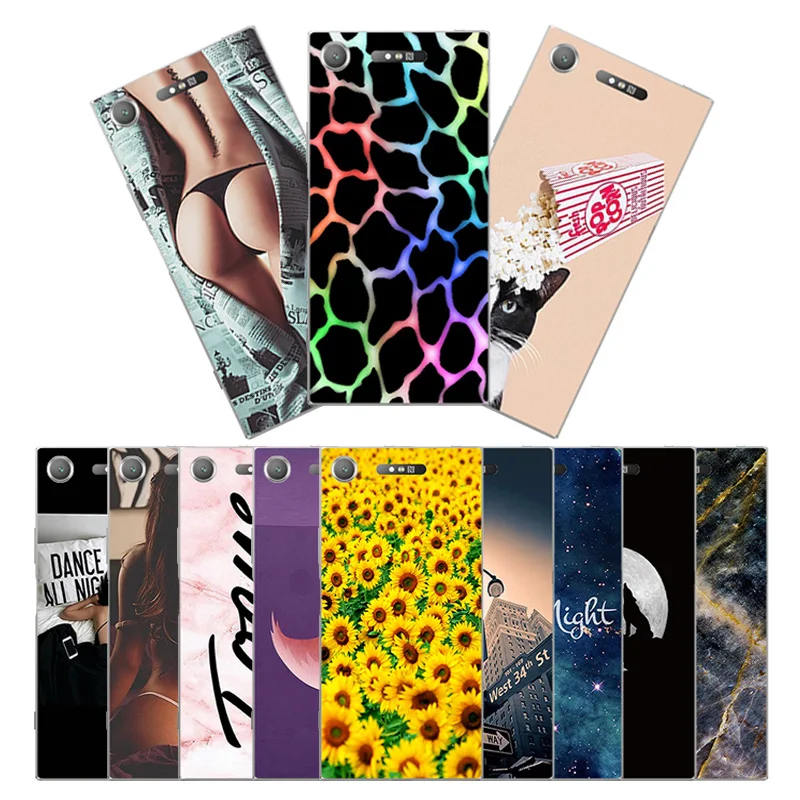 

Protection For Sony Xperia XZ1 5.2" Soft Silicon Case Back Phone Cover For Sony Xperia XZ1 Cases Focus Painted Shells