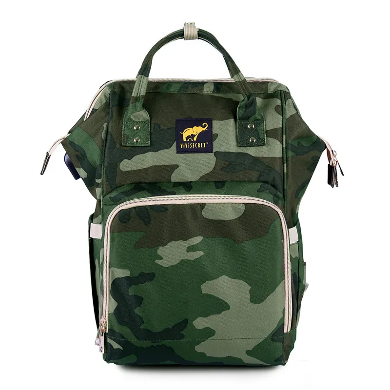 Hotsell Diaper Bag Mummy Camouflage Upgrade Version Nappy Bags USB Charging Travel Backpack Casual Maternal and Child Package Multifunction Handbag05