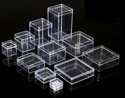 20 шт./лот высокий прозрачный PS пластик квадратный кристалл коробка для хранения шкатулка с дисплеем