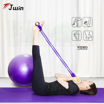 

Fitness 4 Tube Resistance Bands Pedal Exerciser Sit-up Pull Rope Expanded Elastic Bands Yoga Equipment Pilates Workout