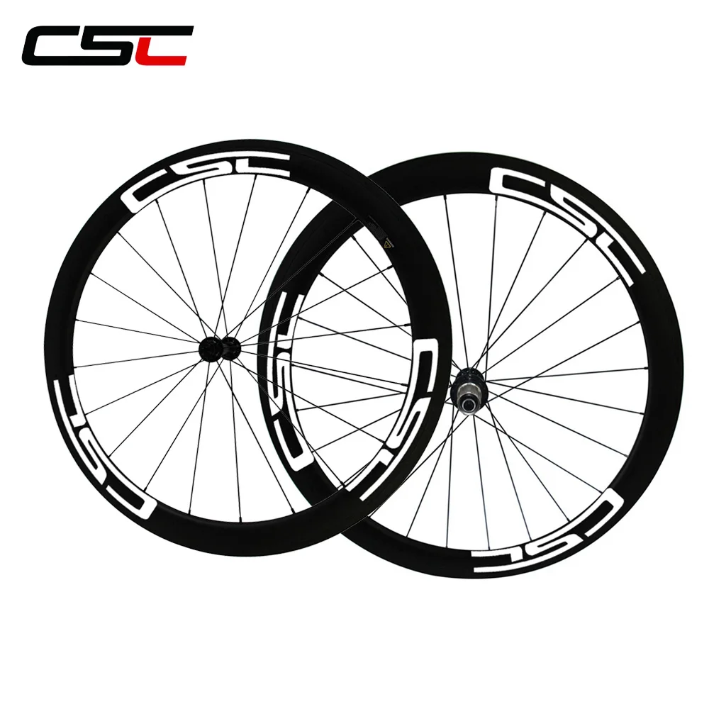 Top CSC U Shape 700C full carbon 50mm clincher wheels 25mm width with Powerway R13 hub sapim cx ray cn 424 spoke 4