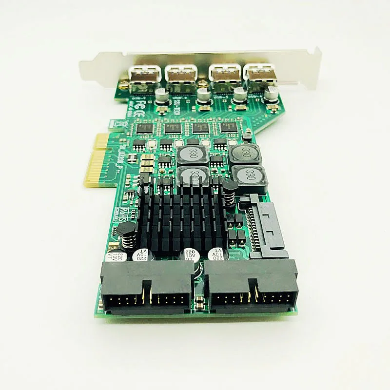 USB 3,0 8 Порты и разъёмы карта с разъемом PCI Express SATA 15Pin Мощность коннектор Высокая Скорость удлинитель адаптер карты 4 канала NEC Чипсет для CCD сервера