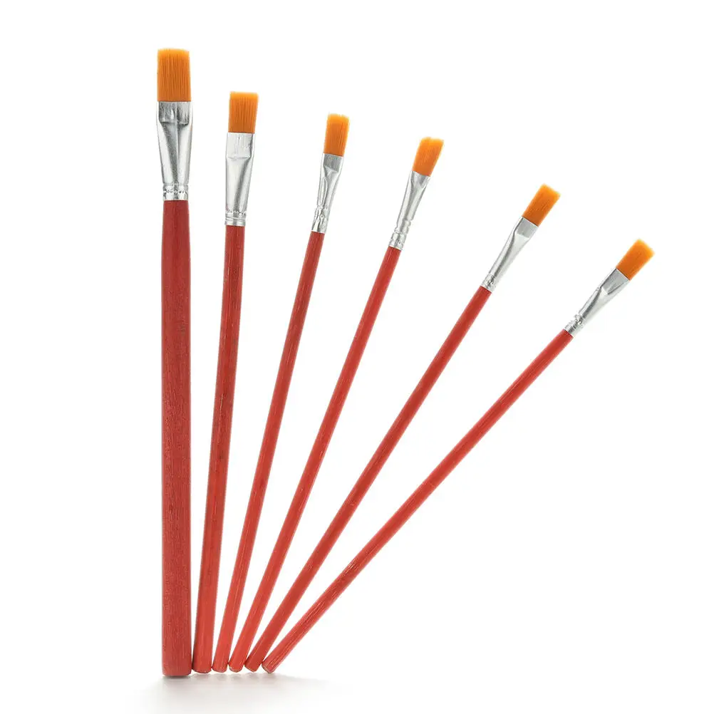 6Pcs/Set High Quality Art Supplies Artist Bristle Hair Watercolor Paint Brush Set For Acrylic