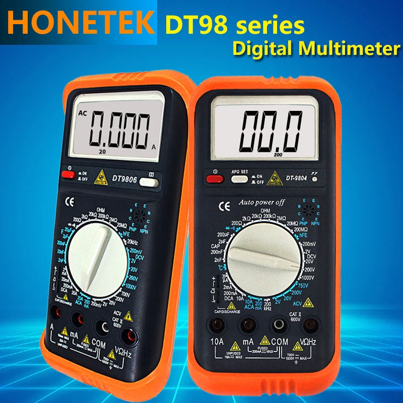 

DT9804/DT9806 Efficiency Digital Multimeter RMS Auto Ranging DCM Voltmeter Ohmmeter Measuring for Industrial