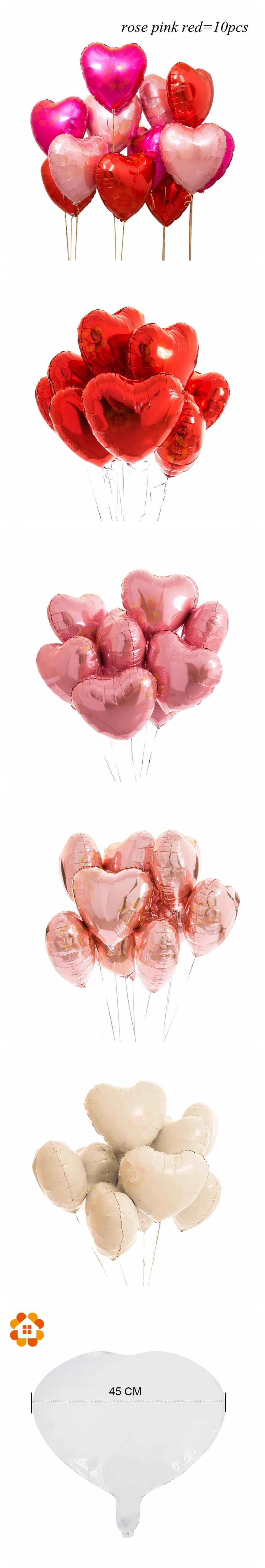 10 шт 18 дюймов сердце в форме сердца гелиевые воздушные шары розовый детский душ воздушный шар из фольги для вечеринок Свадьба День Рождения украшения воздушные шары