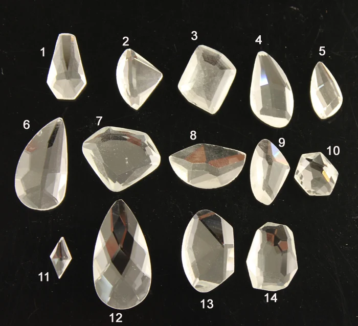 25 개/몫 면 처리 된 모양의 clearstone 크리스탈 유리 모조 다이아몬드 고품질 멋진 돌 슈퍼 반짝이 DIY 드레스 장식