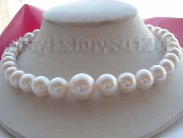 

Free shipping >>>>>>Huge SIZE Genuine Natural 12-14.5mm White Round Pearl Necklace #f1599!