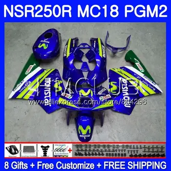 

Kit For HONDA NSR 250 R MC18 PGM2 NSR 250R NS250 NSR250R 88 89 93HM17 NSR250 R RR NSR250RR Movistar Blue 1988 1989 88 89 Fairing