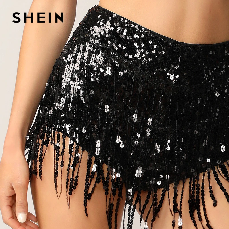 SHEIN Женские Летние Осенние Шорты С Блестками И Бахромой Сексуальные Высокой