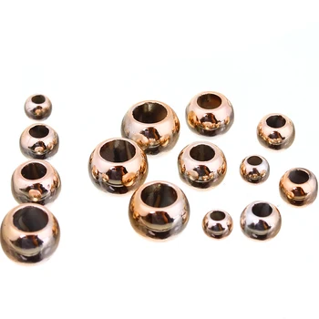 

100PCS Gold Silver Color Round CCB Big Hole Spacer Beads fit 4/6/8/10/12mm Leather Cords Bracelet Necklace Jewelry Making F1497
