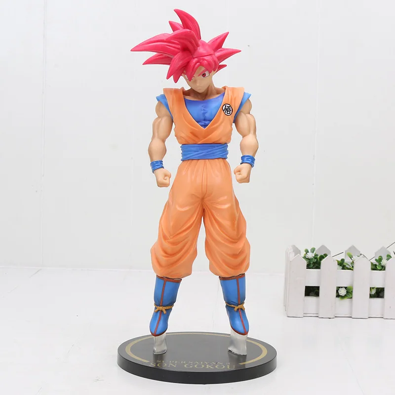 30 см Dragon Ball Супер Saiyan 3 Сон Гоку красные волосы ПВХ фигурка игрушки Dragon Ball Z фигурка - Цвет: red hair