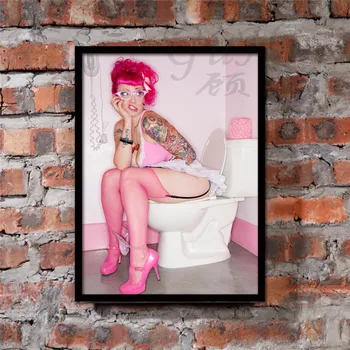 

Sexy beauty Pink bar wall poster KTV bathroom wall painting bathroom home decor decoration painting art pictures