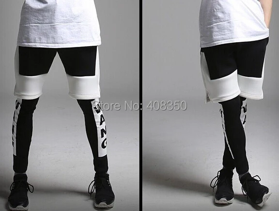 2015 Brand Mens Collection Fashion Black White Multi Pockets Shorts Print Workout Leggings Summer Casual Sport Shorts Masculino  (2).jpg
