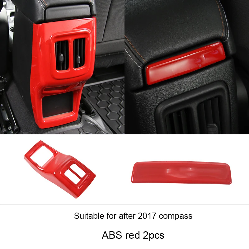 abs red Для Jeep Compass автомобильный воздушный приборной панели двери края авто аксессуары Полный Интерьер автомобиля красный цвет украшения аксессуары автомобильный Стайлинг - Цвет: abs red