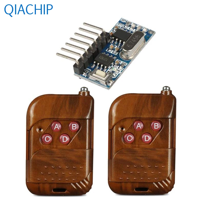 

2pcs Universal 433MHz RF Remote Control Switch Transmitter DC 12V Switch and 1pc Receiver Module RX480-E4 for Garage Door Opener