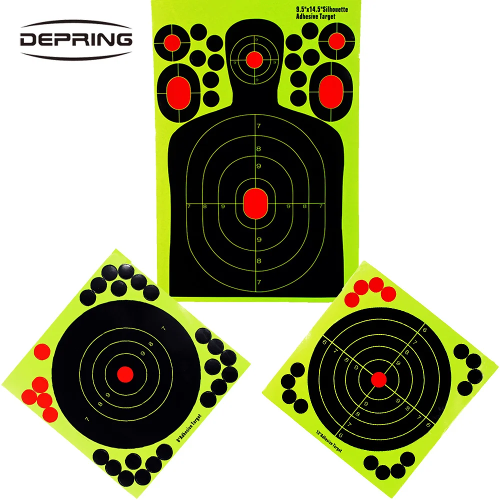 20 Pack Shooting Targets высокая видимость реактивный самоклеющийся силуэт бумажные листы