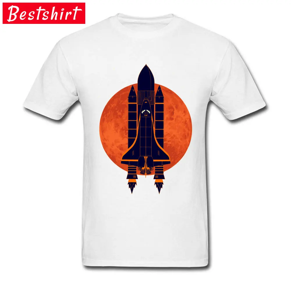 Space Ship Over Venus T-Shirt Fitted Short Sleeve Simple Style 100% Cotton Fabric Crew Neck Men Tees Design Tees Lovers Day Space Ship Over Venus white