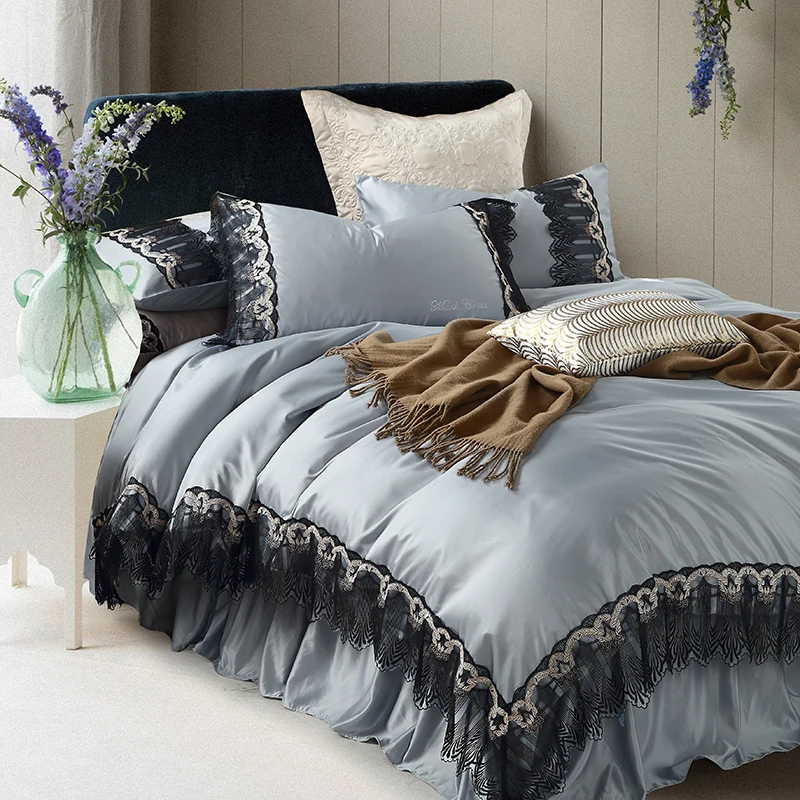 

Svetanya Lace Princess Collection Bedding Sets Bedskirt Pillowcases Duvet Cover Set