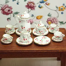 Кукольный домик Миниатюрный 1:12 игрушка кухня столовая 17 шт. Porcelaine Чайный сервиз AC0018