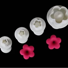 Горячая 4 шт./компл. сливы цветок Плунжер для сахарной мастики Форма для вырубки Sugarcraft c ake инструменты украшения Рождество c ake инструменты для украшения 70