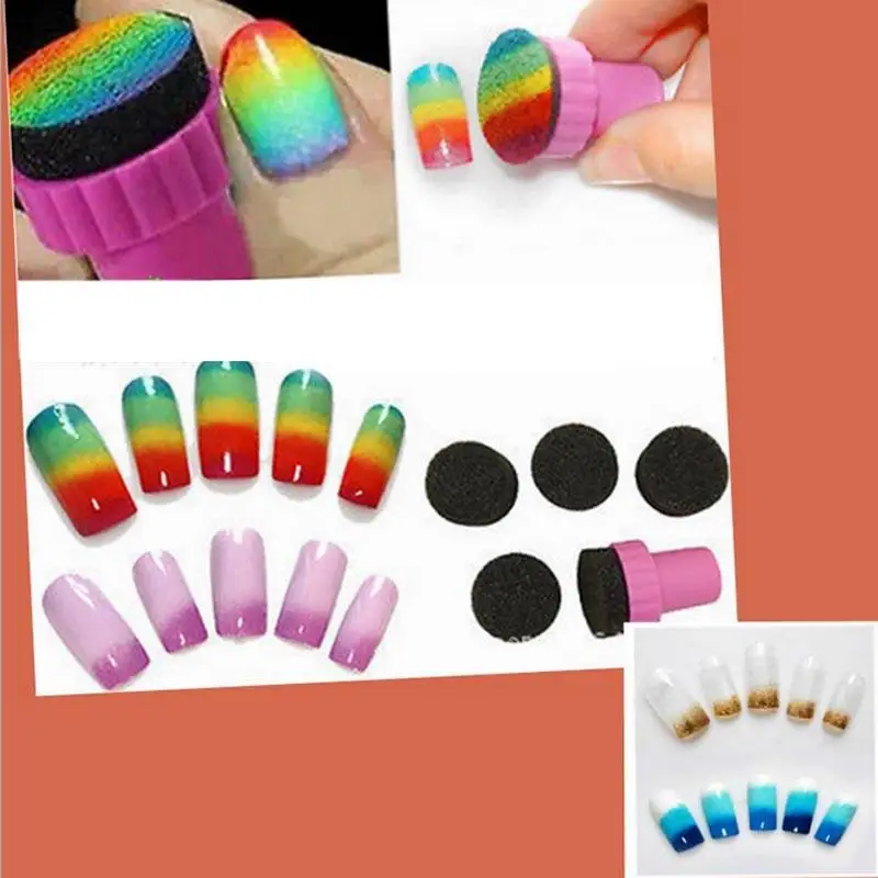 5Pcs/Set DIY Nail Art Stamping Scraper Manicure Sponge Seal Polish Nail Decoration Tool Professional Nail Stamp Kit