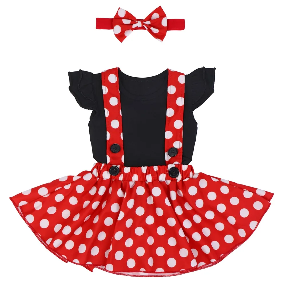 3pcs Newborn Baby Girls Clothes Set Minnie Mouse Costume Polka Dot ...