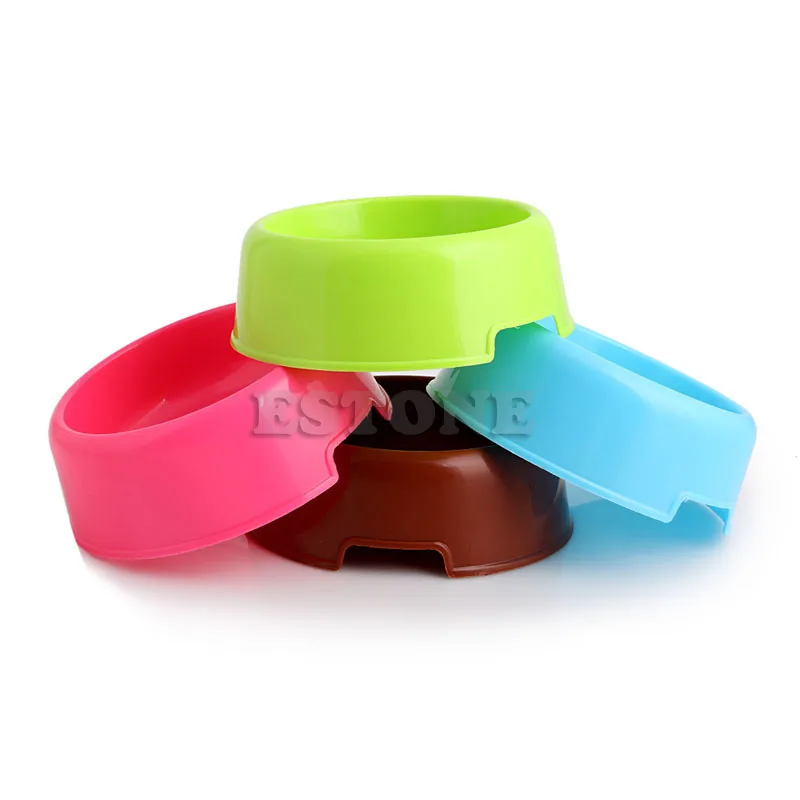 

1PC Candy color Plastic Pet Dog Cat Water Drinking Food Bowl Dish Feeder Puppy -Y102