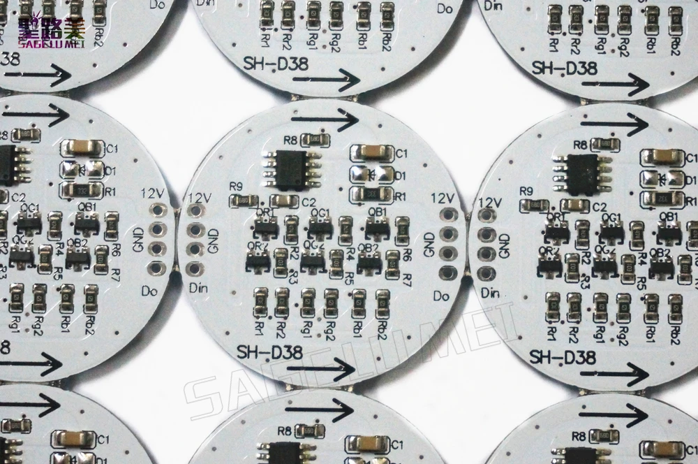 9 шт./лот 12В WS2811IC PCB 38 мм Диаметр D38 6 светодиодов 5050 SMD Светодиодная плата пикселей