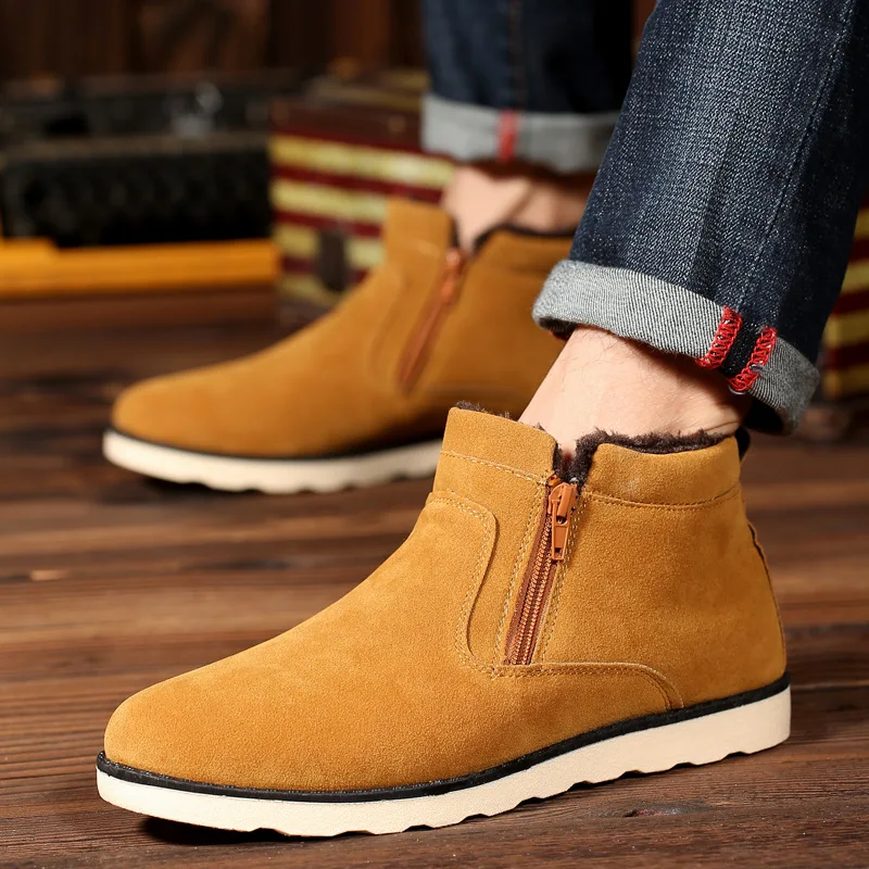 Fashion Men Shoes Casual Lace Up Winter Shoes Men Flats Zipper Men ...