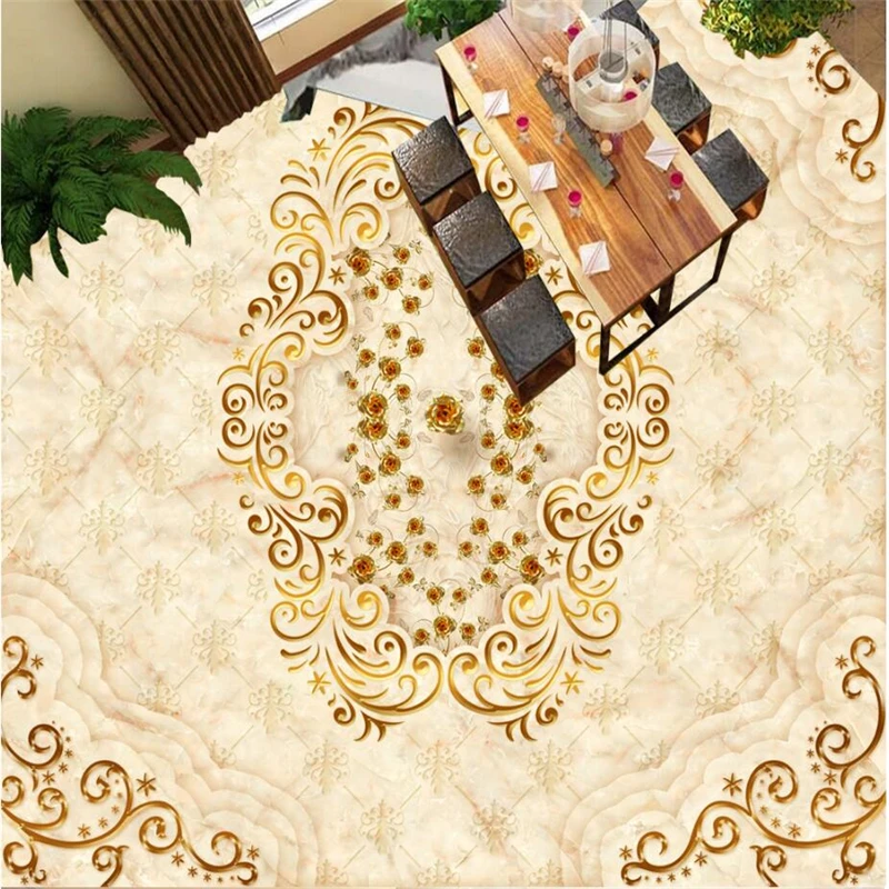 beibehang Floor Paintings. Copyright. European Style Luxury Gold Rose
Marble Parquet papel de parede 3d para sala atacado