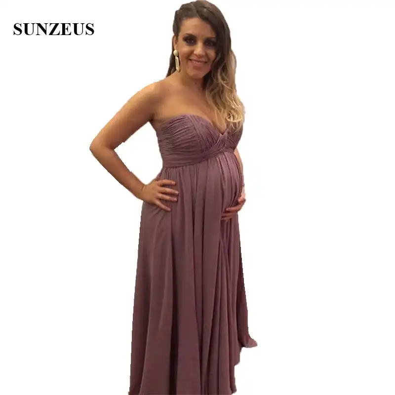 Empire Pregnant Bridesmaid Dresses Sweetheart Strapless Pleated Chiffon  Wedding Party Gowns Long Women Formal Dress BDS099|Bridesmaid Dresses| -  AliExpress