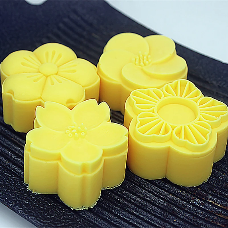

4 Patterns 3D Flower Silicone Soap Mold Handmade Candle Soap Mould DIY Cake Silicone Mould For Soap Making Supplies