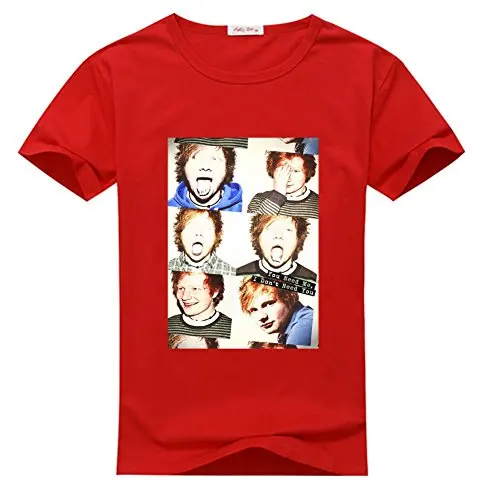 Обычный Хлопок Футболки Мужские Zhbtshirt Пользовательские Эд Ширан Мужская T Shrits Diy