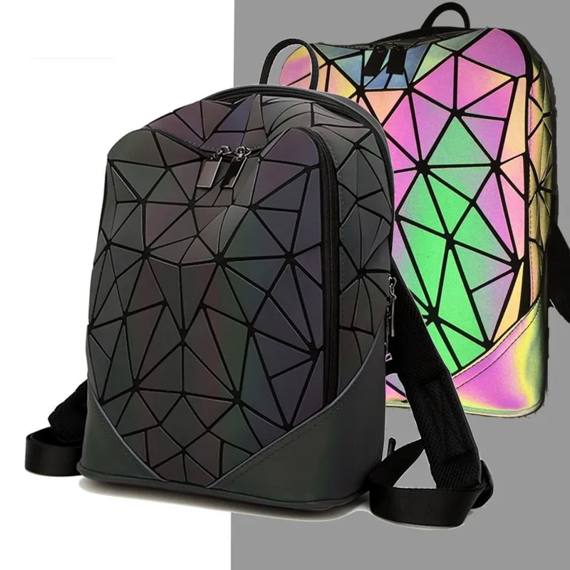 Светящиеся женские рюкзаки, модный треугольный Светящийся рюкзак для женщин и девочек, школьная сумка, многофункциональная женская сумка на плечо - Цвет: Luminous