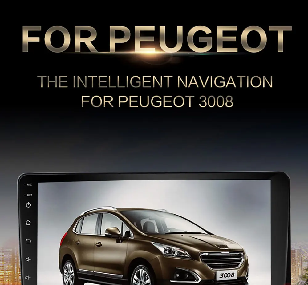 Best for Peugeot 3008 Car 2 din radio android OS GPS Navi 4 Core 9" Car Android Multimedia 2din car dvd player 5