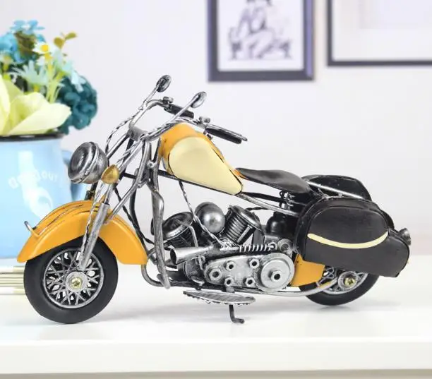 

Home Decoration Crafts Figurines Miniatures iron metal craft Vintage Classic motorcycle models free shipping