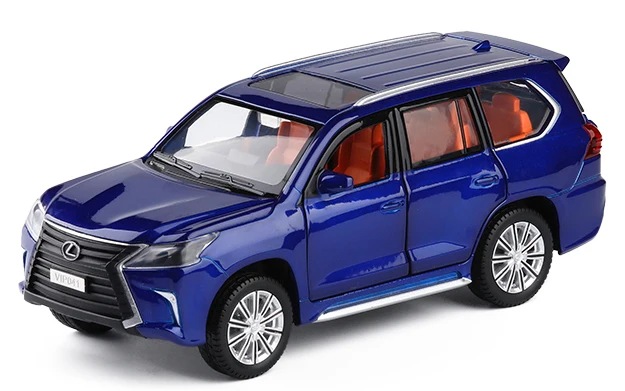 1:32 lexus LX570 модель автомобиля из сплава, литая под давлением металлическая Игрушечная машина со звуковым светом, 6 открывающихся дверей для детей, подарок - Цвет: Синий