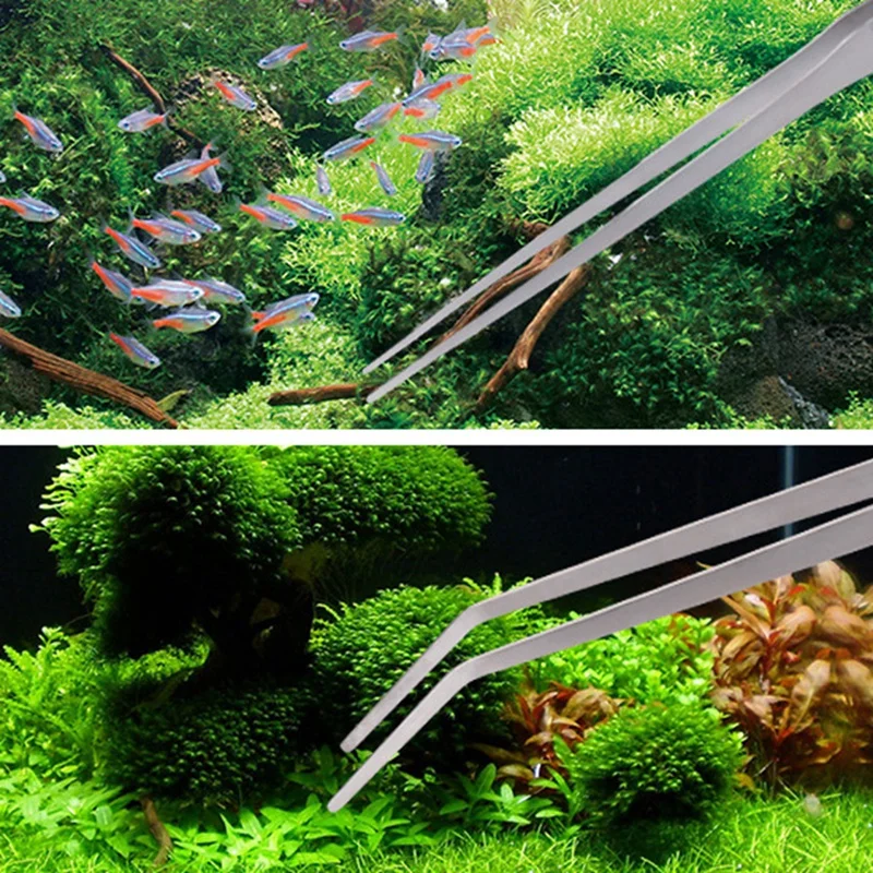 Водные посадки клип кормления супер длинные зажимы водные пинцеты для травы аквариума инструменты для очистки водная трава плоскогубцы