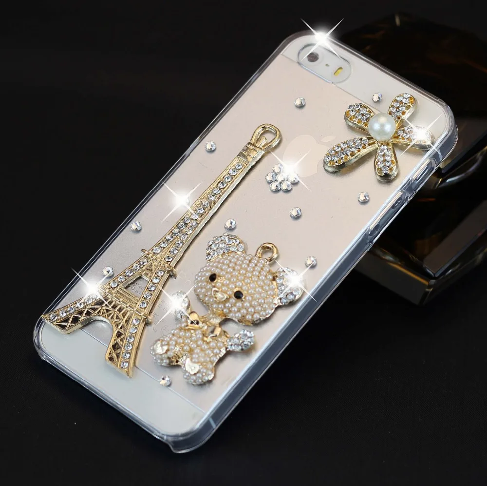 Handmade bling diamond rhinestone protective case cover for Apple