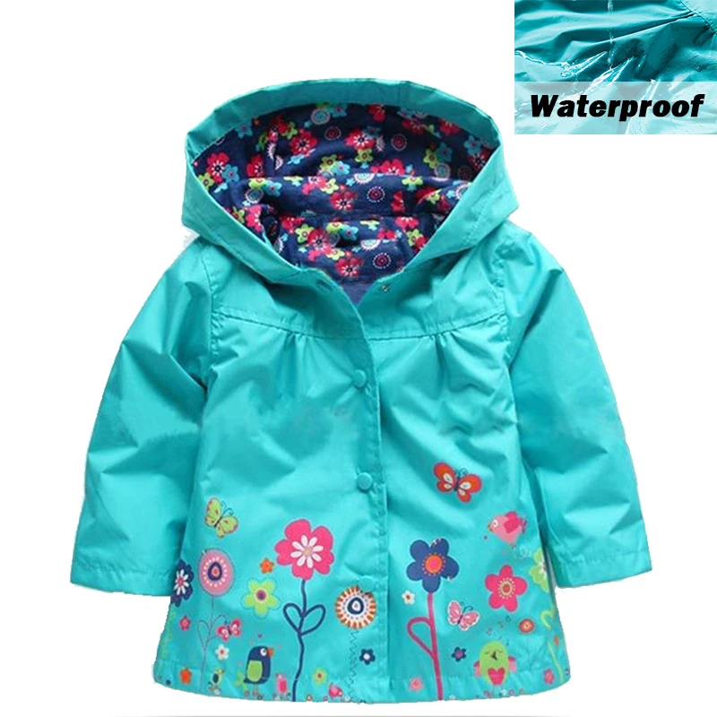 Г. Ветровка для маленьких девочек; весенние куртки для девочек; плащ-дождевик с цветочным принтом; детская водонепроницаемая верхняя одежда для девочек; Одежда для девочек