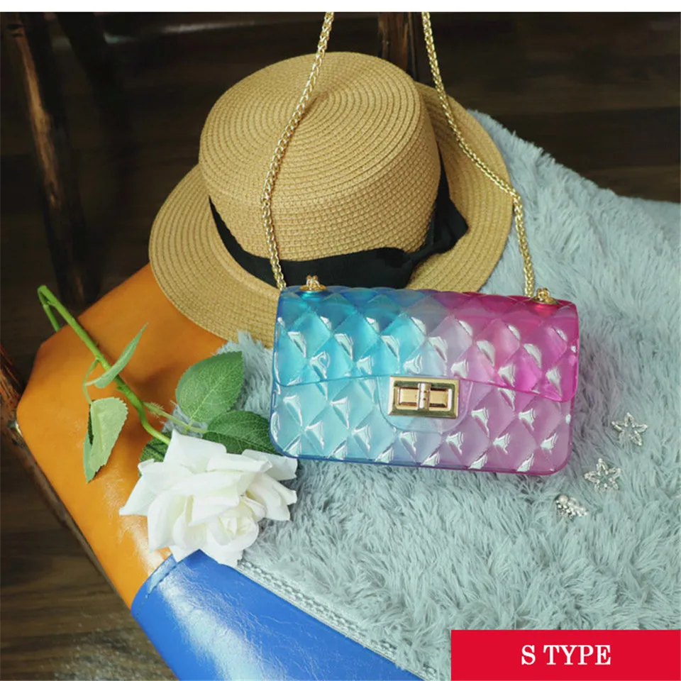 alta qualidade transparente xadrez jelly chian crossbody