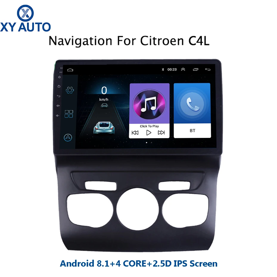 Cheap 10.1 inch 2.5D IPS Tempered HD multi-touch screen Android 8.1 NAVI for Citroen C4L 2013-2018 with Bluetooth USB WIFI support SWC 0