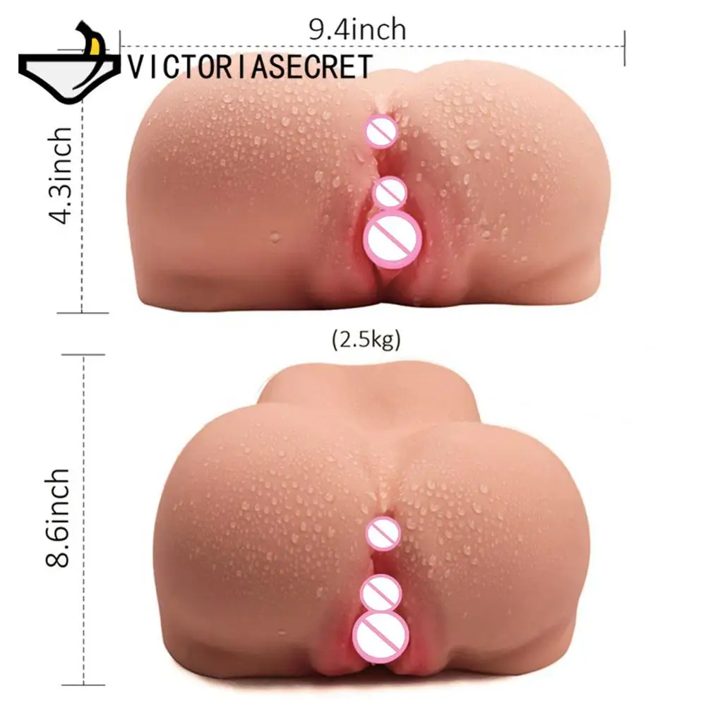 3D Big Ass Male Masturbator Vaginal Anal Silicone Erotic Goods Real Vagina Masturbation Sex Pussy Toy Big Dildo Penis Sex Shop