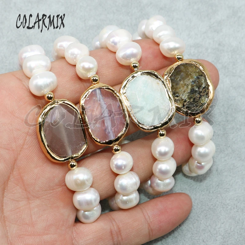 

5 pieces Natural pearl bracelets beaded bracelets wholesale jewelry stone bracelets stone fashion jewelry for women 5007