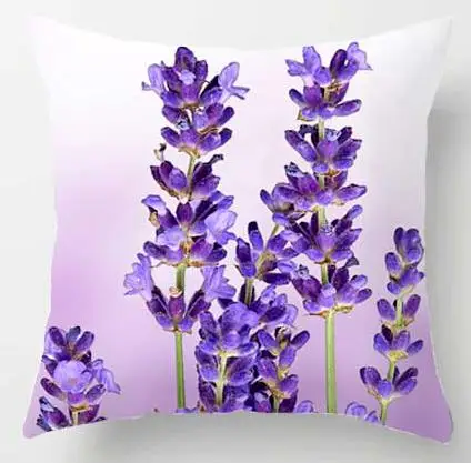 Наволочка для подушки с изображением растений лаванды фиолетовые цветы украшение сада мягкий плюшевый квадратный чехол для подушки подголовник для дома - Цвет: A9