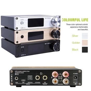 

Hot SMSL Q5 Pro High Quality HiFi 2.0 Pure Digital Home Audio Amplifier Optical/Coaxial/USB/ input Remote Control Free shipmen
