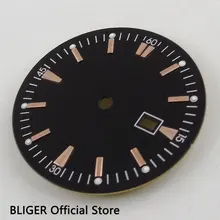 Классический 34,8 мм черный стерильные циферблат розовое Золотое Знаки окошко даты циферблат подходит для MIYOTA 8205 8215 Минчжу 2813 движение D64