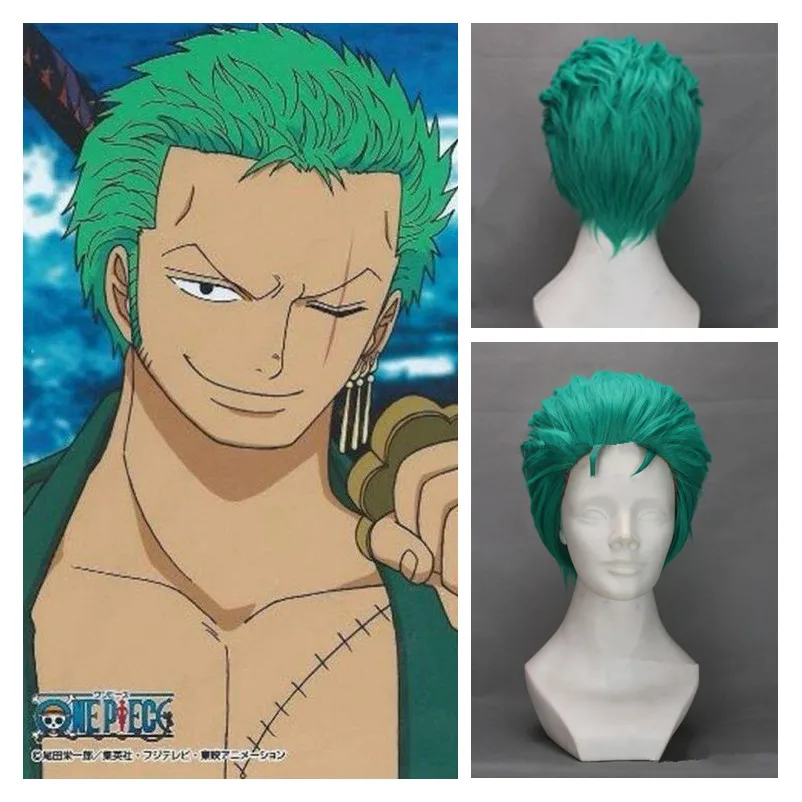 New-Anime-ONE-PIECE-Roronoa-Zoro-Cosplay-Wigs-Women-Men-Handsome-Short ...